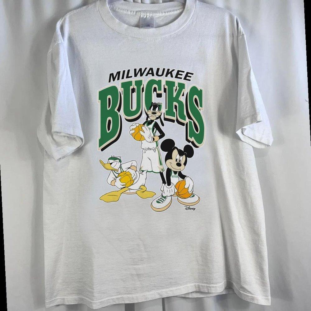 Retro Dsney Milwaukee Nba Basketball Shirt, Milwaukee Bucks Mickey Shirt